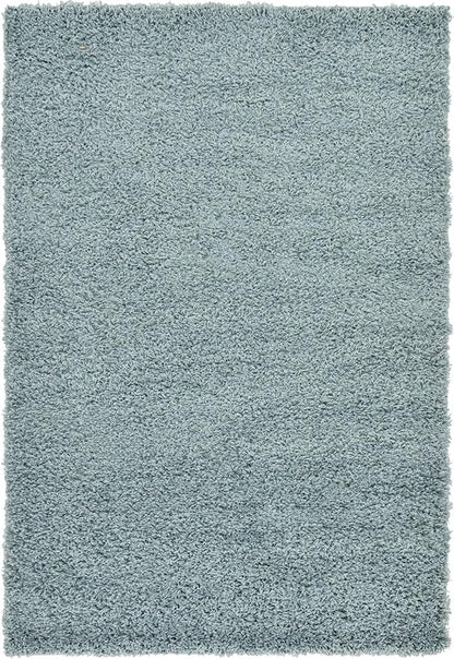 Unique Loom Solid Shag Collection Area Rug (4' 1" x 6' 1" Rectangle, Light Slate Blue)