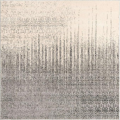 Unique Loom Del Mar Collection Area Rug - Jennifer (6' 1" Square, Gray/ Black)