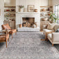 Bloom Rugs Washable Non-Slip 8' x 10' Rug - Gray Traditional Bordered Area Rug for Living Room, Bedroom, Dining Room, and Kitchen - Exact Size: 8' x 10'