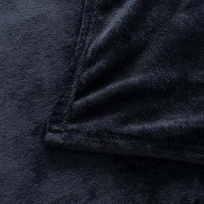 Luxury Fleece Warm Blanket, Soft Lightweight Velvety Plush Blanket for Sofa and Bed, Cozy Comfy for All Seasons(Black, 90×90 Inches)