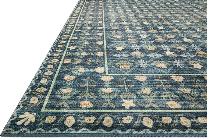 Loloi Rifle Paper Co. Eden Collection EDE-03 Lattice Indigo 2'-3" x 3'-9" Accent Rug feat. CloudPile™