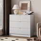 White Fluted Dresser for Bedroom, 32 Inch Wide Nightstand with Large Drawer, 3 Drawer End Table for Bedroom, Living Rooms, Offices, and Entryways