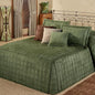 Touch of Class Camden Luxury Bedding | Warm Deep Sage Green Color | Grande Fitted Bedspread | Faux Suede Box Quilted Design | Designed 3 Piece Set Includes Cal King Bedspread and 2 King Shams
