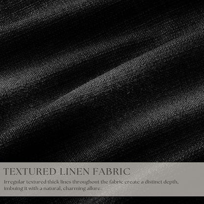Black Blackout Pinch Pleated Linen Curtains 105 Inches Long for Living Room 2 Panels Thermal Insulted Dual Layer Drapes Ceiling Floor Back Tab 105 Inch Window Curtains Bedroom Sliding Glass Door
