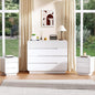 8 Drawer Dresser and 2 Nightstand Sets for Bedroom 3 Pcs Bedroom Set, Modern 39.4" Fluted Dresser with Invisible Handles Nightstand Charging Station, Bedroom Furniture Set for Living Room, White