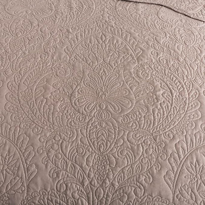 HoneiLife Quilt Sets King Size - Microfiber Bedspreads for King Bed, 3-Piece Lightweight Coverlets, Retro Bedlinen Sets, King Quilt Bedding Set All Season Use-Dark Khaki