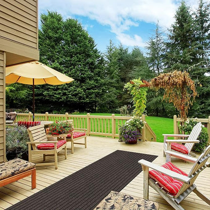 Ottomanson 2'7" x 48' Hallway Runner with Scraper Pile - Extra Durable Non-Slip Rug Mat for Indoor & Outdoor Use - Ideal for Kitchen, Entryway & Garage - High-Traffic Carpet, Brown