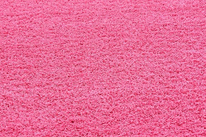 Unique Loom Solid Shag Collection Area Rug (8' Square, Taffy Pink)
