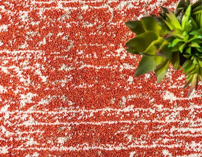 Unique Loom Del Mar Collection Area Rug - Jennifer (7' 10" x 11' 4" Rectangle, Red/ Beige)