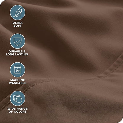Bare Home Hotel Luxury Twin XL Sheet Set, Extra Soft - 4 Piece Set - Deep Pockets - Easy Fit - Cooling & Breathable - Wrinkle, Fade, Stain Resistant - Includes 2 Pillowcases (Twin XL, Cocoa)
