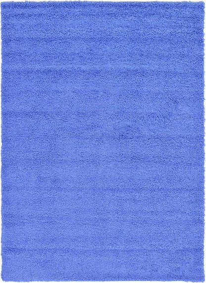 Unique Loom Solid Shag Collection Area Rug (8' x 11' Rectangle, Periwinkle Blue)