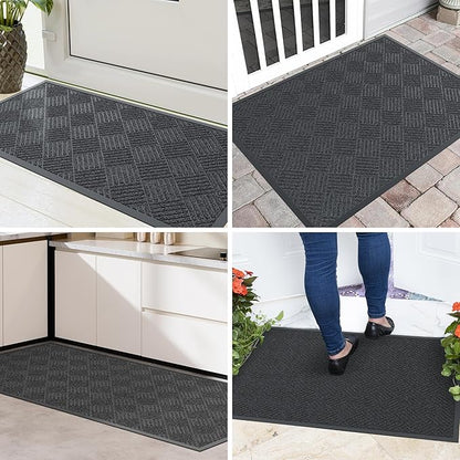 Front Door Mat, 6' x 4' Heavy Duty Indoor Outdoor Doormat, Non-Slip Backing Welcome Mats for Entryway, Low Profile, Commercial Door Mats