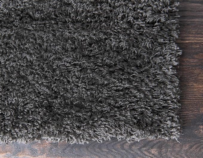 Unique Loom Solid Shag Collection Area Rug (3' 3" x 5' 3" Rectangle, Graphite Gray)