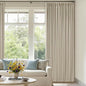 94 Inch Long Blackout Curtains Thick Linen Pinch Pleated Curtains 2 Panels for Bedroom Living Room Darkening Light Blocking Energy Save Pinch Pleat Back Tab 94 Inch Window Drapes Cream Beige Oatmeal
