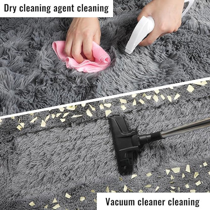 PAGISOFE Grey Washable Area Rugs for Living Room Bedroom Rug 5x8 Rugs Soft Plush Fluffy Rug for Dorm Room Classroom Home Office Nursery Thick Indoor Carpet Fuzzy Modern Farmhouse Rugs Kids Playroom