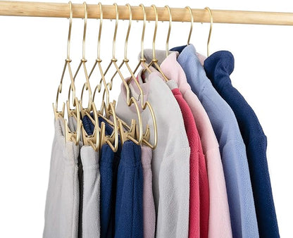 16.5" Adult Gold Metal Clips Pants Coat Clothes Hangers,30 Pack Coat Suit Closet Storage Display,Space Saving Standard Size Adult Clothing for Home Garment Clothes Shop