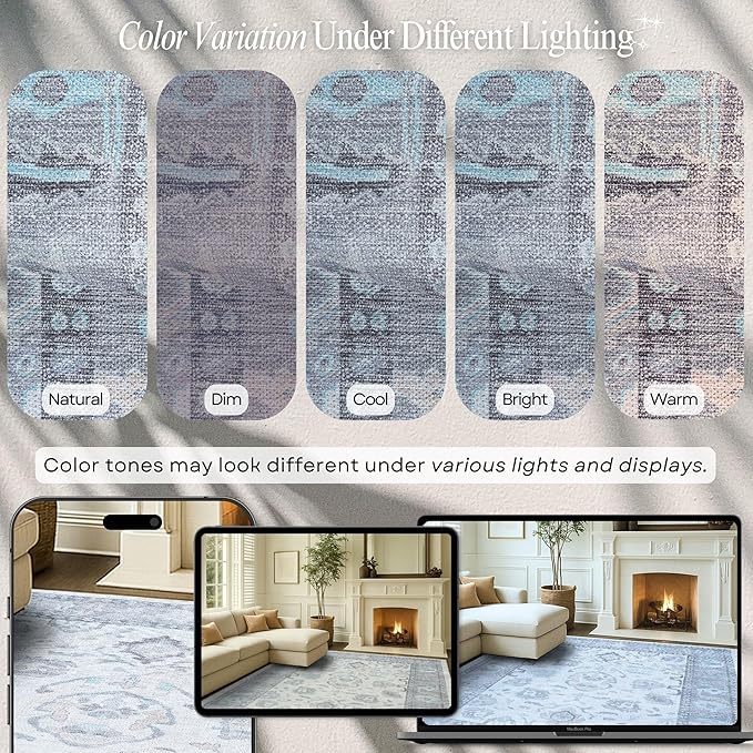 Fame Rugs Gray Modern Oushak Rug 2'6"x10, Vintage Turkish Colorful Oriental Antique Inspired Foldable Long Washable Runner Rugs, Luxury Living Room Bedroom (384GB, 2'6" x 10')