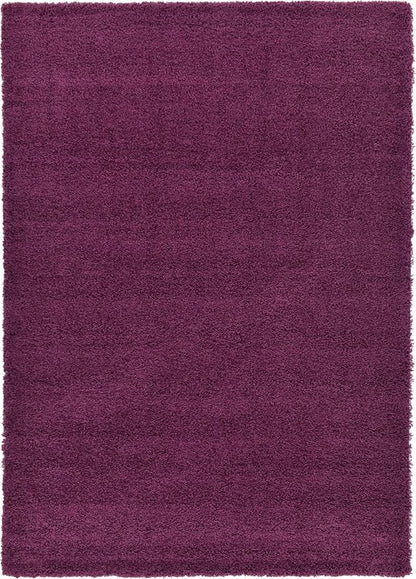 Unique Loom Solid Shag Collection Area Rug (7' 1" x 10' Rectangle, Eggplant Purple)