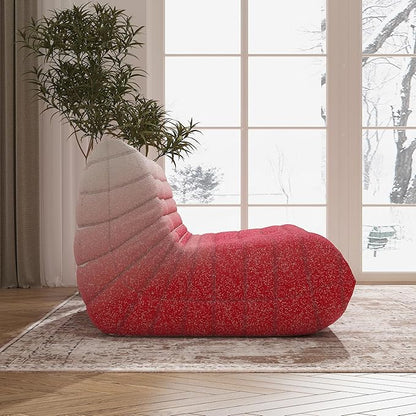 Bean Bag Chair, Loveseat Fireside Chair Bean Bag Sofa Large Bean Bag Chair for Adults, 2 Seater Bean Bag Chairs for Teens with High Density Comfortable Foam, Bean Bag for Living Room (Pink&White)