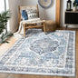 Area Rug 5×7, Vintage Boho Rug,Ultra-Soft Low Pile, Washable, Non Slip,Stain Resistant Printed Carpet for Living Room Bedrooms Playroom Office Kitchen, Light Blue