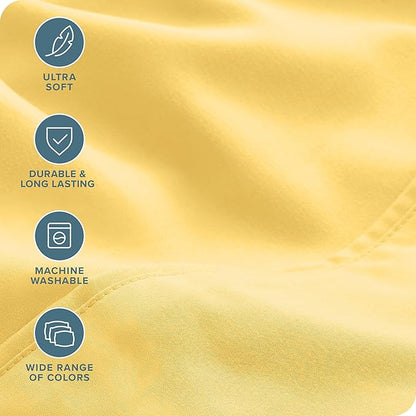 Bare Home Hotel Luxury Twin XL Sheet Set, Extra Soft - 4 Piece Set - Deep Pockets - Easy Fit - Cooling & Breathable - Wrinkle, Fade, Stain Resistant - Includes 2 Pillowcases (Twin XL, Lemon Drop)