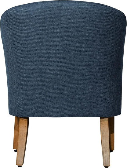 HomePop Barrel Shaped Accent Chair,Arm Rest, WOOD AND POLYESTER,Blue Medium
