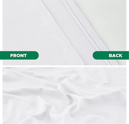 Biscaynebay Decorative Box Spring Cover King & Cal King Size, White Luxurious Jersey Knitting Stretchy Wrap Around 4 Sides Bed Skirt for Home/Hotels, Easy Fit Wrinkle & Fade Free Machine Washable