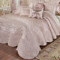 Touch of Class Portia Luxury Bedding | Posh Rose Quartz | Premier Quilted Polyester Satin | Romantic Hand Guided Machine Quilted Scroll Design 3 Piece Set with Queen Bedspread and 2 Standard Shams