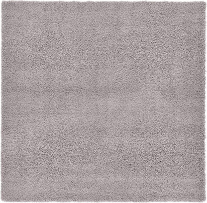 Unique Loom Solid Shag Collection Area Rug (8' Square, Cloud Gray)