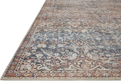 Loloi Chris Loves Julia Jules Collection JUL-06 Denim/Spice 2'-3'' x 3'-9'', .13" Pile Height, Accent Rug