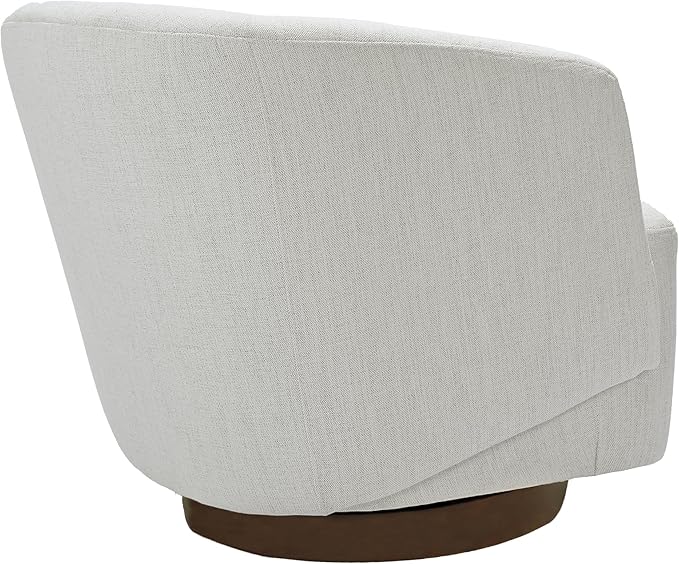 MINCETA Accent Chair,360° Swivel Chairs with Wood Base,Modern Swivel Accent Chair for Living Room and Bedroom,Performance Fabric in Ivory