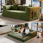 78.8" Convertible Sofa Bed,Corduroy Futon Couch with Storage Pocket,Folding Pull Out Futon Sofa,No Assembly Boneless Couch for Living Room,Green