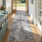 Washable Runner Rug for Hallway: 3x8 Neutral Modern Abstract Low Pile Area Rug with Non-Slip Backing - Carpet for Bedroom Kitchen Laundry Entryway Bathroom Indoor - Grey
