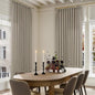 Linen Sheer Pleated Curtains 120 Inches Long 70 Inch Wide Patio Sliding Door Curtains Light Filtering Semi Sheer Pinch Pleat Drapes Burlywood Taupe Extra Wide 70x120 Drapes for Living Dining Room