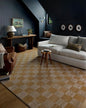 Loloi Chris Loves Julia Calvin Collection CLV-01 Apricot/Ivory 9'-6" x 12'-6" Area Rug Checkered Neutral Soft Living Room Bedroom Carpet