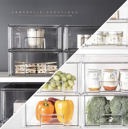 BINO | Stackable Storage Drawers, Small - Clear | THE CRATE COLLECTION | Storage Bins With Drawers | Bathroom Organizers | Under Sink Organizer | Vanity Cabinet Home Organization