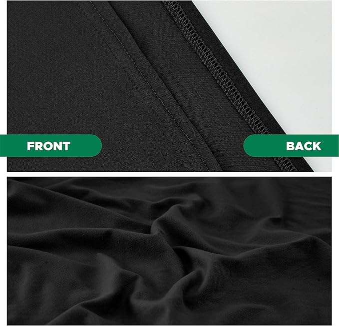 Biscaynebay Decorative Box Spring Cover Queen Size, Black Luxurious Jersey Knitting Stretchy Wrap Around 4 Sides Bed Skirt for Home/Hotels, Easy Fit Wrinkle Free Machine Washable