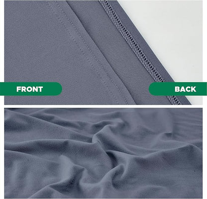 Biscaynebay Decorative Box Spring Cover Full & Full XL Size, Dark Grey Luxurious Jersey Knitting Stretchy Wrap Around 4 Sides Bed Skirt for Home/Hotels, Easy Fit Wrinkle & Fade Free Machine Washable