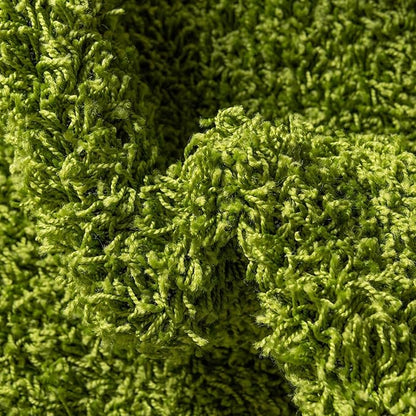Unique Loom Solid Shag Collection Area Rug (8' x 10' Oval, Grass Green)