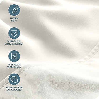 Bare Home Hotel Luxury Twin XL Sheet Set, Extra Soft - 4 Piece Set - Deep Pockets - Easy Fit - Cooling & Breathable - Wrinkle, Fade, Stain Resistant - Includes 2 Pillowcases (Twin XL, Cream)