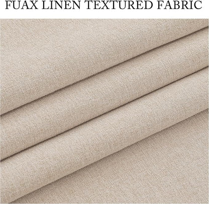 RYB HOME 4 in 1 Set Dust Filter - Soundproof - Blackout - Insulating, Energy Efficiency Linen Curtains for Kids Bedroom Living Room Divider Apartment Hotel Office Theatre, Taupe, W 52 x L 108, 2 Pcs