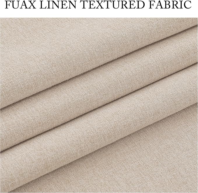 RYB HOME 4 in 1 Set Dust Filter - Soundproof - Blackout - Insulating, Energy Efficiency Linen Curtains for Kids Bedroom Living Room Divider Apartment Hotel Office Theatre, Taupe, W 52 x L 95, 2 Pcs