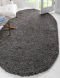 Unique Loom Solid Shag Collection Area Rug (3' 3" x 5' 3" Oval, Graphite Gray)