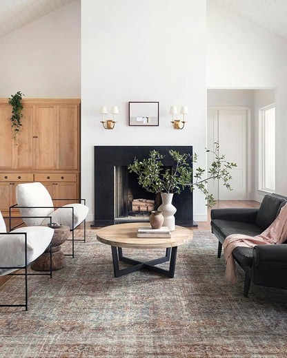 Loloi Chris Loves Julia Jules Collection JUL-05 Lagoon/Brick 3'-6'' x 5'-6'', .13" Pile Height, Accent Rug