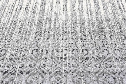 Unique Loom Del Mar Collection Area Rug - Jennifer (7' 10" Square, Gray/ Black)