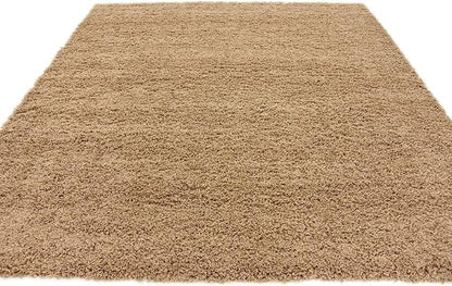 Unique Loom Solid Shag Collection Area Rug (7' 10" Square, Sandy Brown)