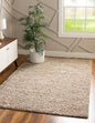 Unique Loom Solid Shag Collection Area Rug (5' 3" x 8' Rectangle, Taupe)