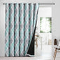 Beauoop 100% Blackout Curtains 96 Inches Long for Patio Sliding Door Aqua Grey Extra Wide Moroccan Geo Room Darkening Thermal Soundproof Room Divider Grommet Window Treatment Drapes,100x96 Set of 1