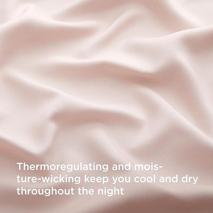 Bedsure Cooling Sheets Twin XL, Rayon Derived from Bamboo, Breathable & Soft Twin XL Sheet Sets, Deep Pocket Up to 16 Inches, Hotel Luxury Silky Dorm Bedding for Hot Sleepers, Pink