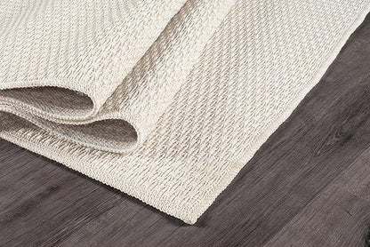 Easy Jute Rug 5x7 Indoor Outdoor Natural Rugs Solid Fiber Rug Woven Area Rug Boho Easy Clean Inside Carpet for Living Room Bedroom Dining Room Hallway or Outdoor Patio Porch (5 X 7 Bone)